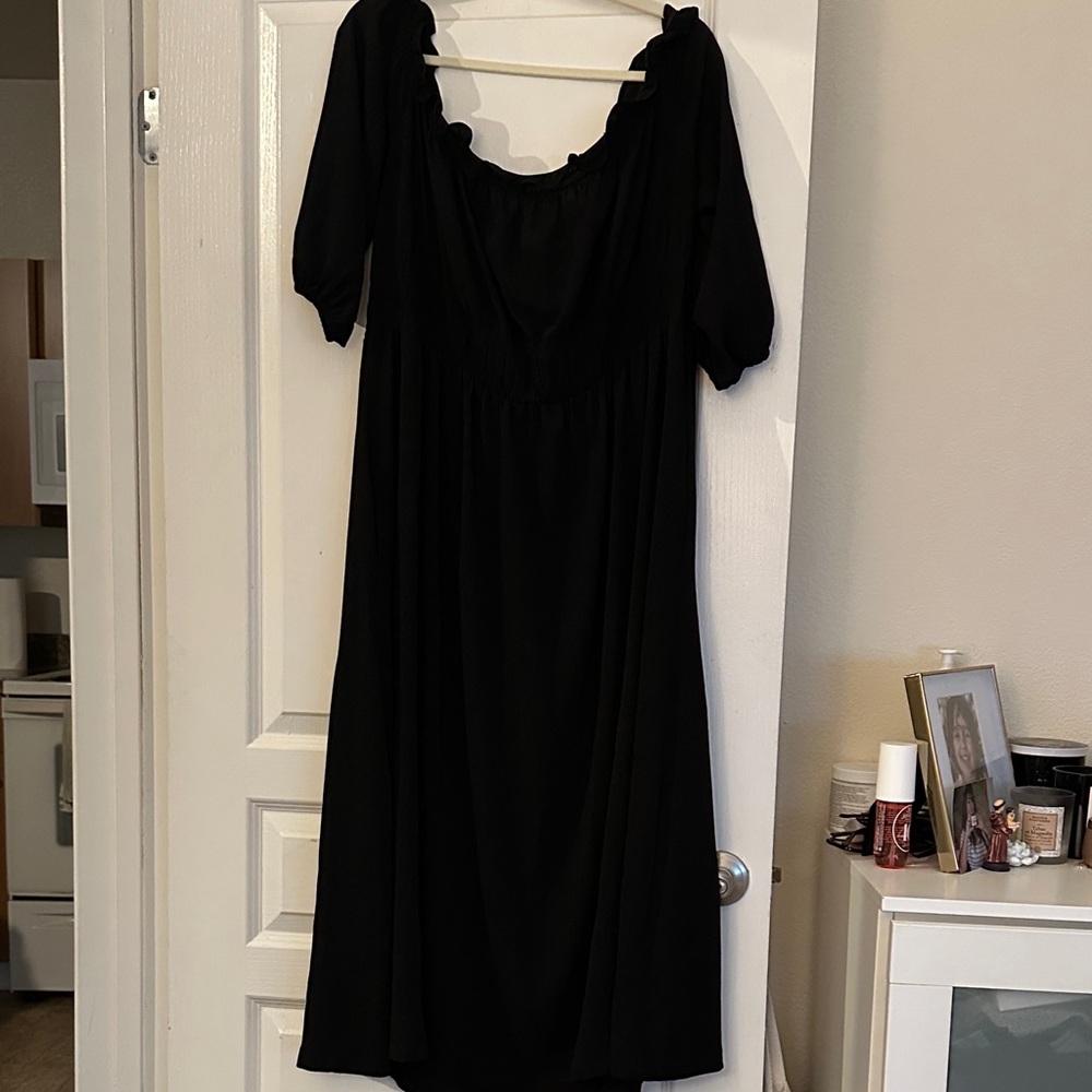 H&M Black Long Sleeve Dress Off the Shoulder